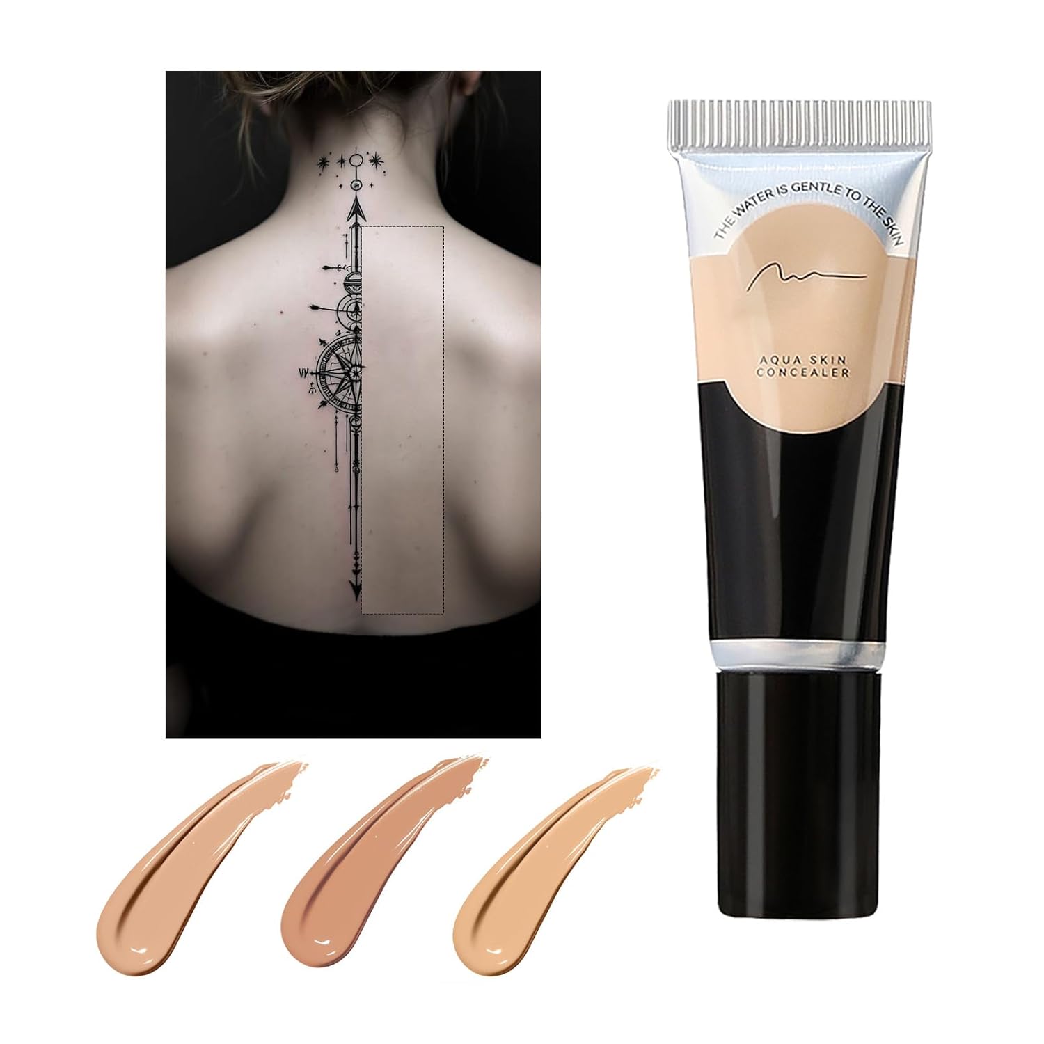 Tattoo Cover Up Makeup Waterproof,Makeup Cover Up,Leg,Body,Waterproof No transfer (04 Wheat) - Image 3