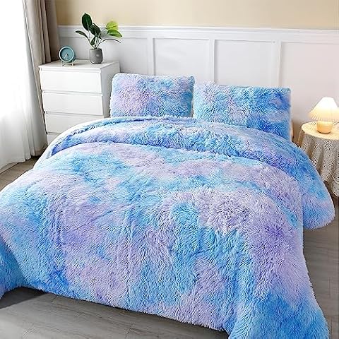 PERFEMET Twin Faux Fur Plush Bedding Set Cover