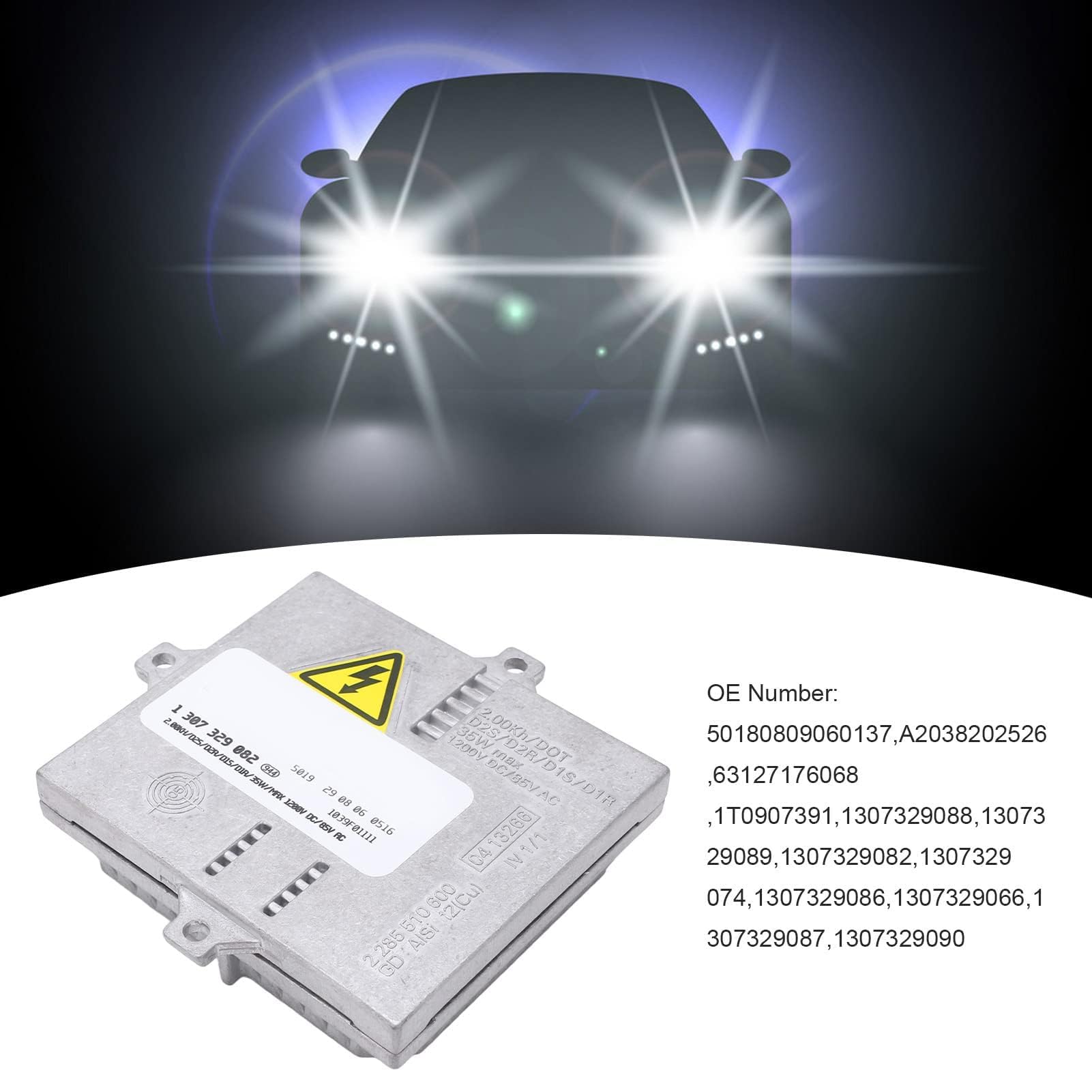 Headerbs Balasto de Faros de Xenón, Módulo de Unidad de Control HID de 12 V Balasto de Xenón 1307329090 Reemplazo para CLK320 CLK500 CLK55AMG