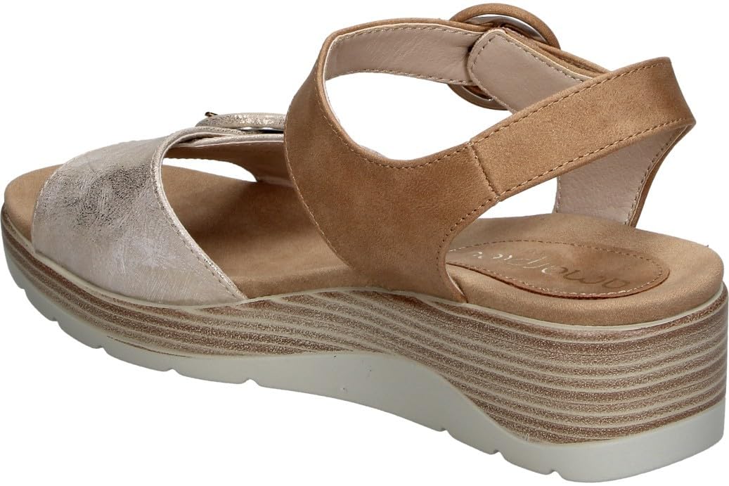 amarpies | Sandalias con Cuña Mujer – Sandalia de Verano con Doble Hebilla – Máximo Ajuste – Cuña Media y con Plataforma – Cómodas y Versátiles – Modelo ABZ30142