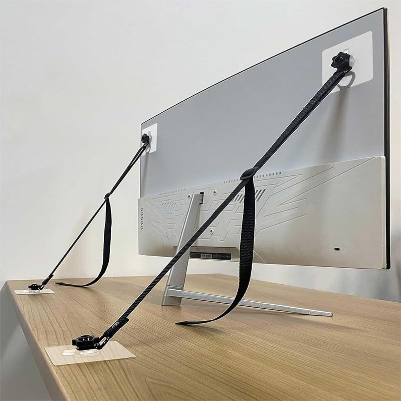 Correas de seguridad para TV ajustables: fijación antivuelco sin taladro para armarios