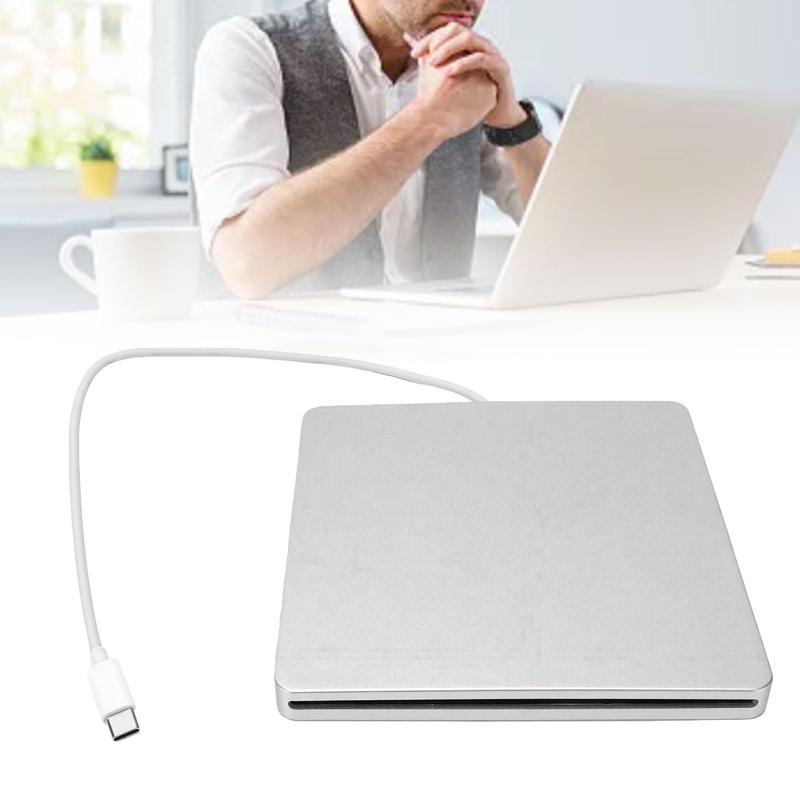 Masterizzatore DVD Esterno USB C, Unità Ottica Portatile in