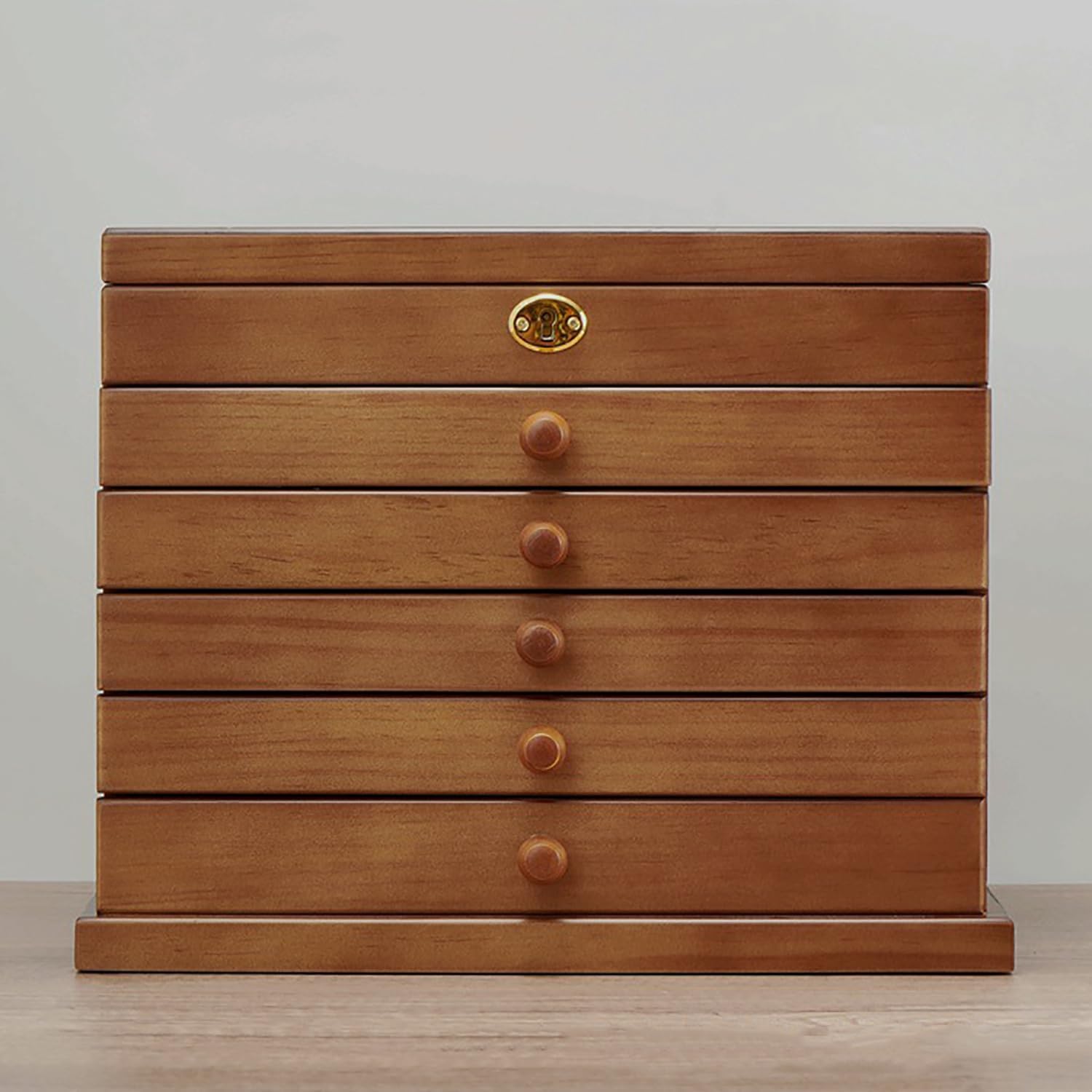 COYEUX Extra Large Wooden Jewelry Box, 6 Layer Pull-out Necklace Storage Layer, with Mirror Drawers Lock, for Watch Necklace Ring Earring Storage,Valentine's Day Gifts