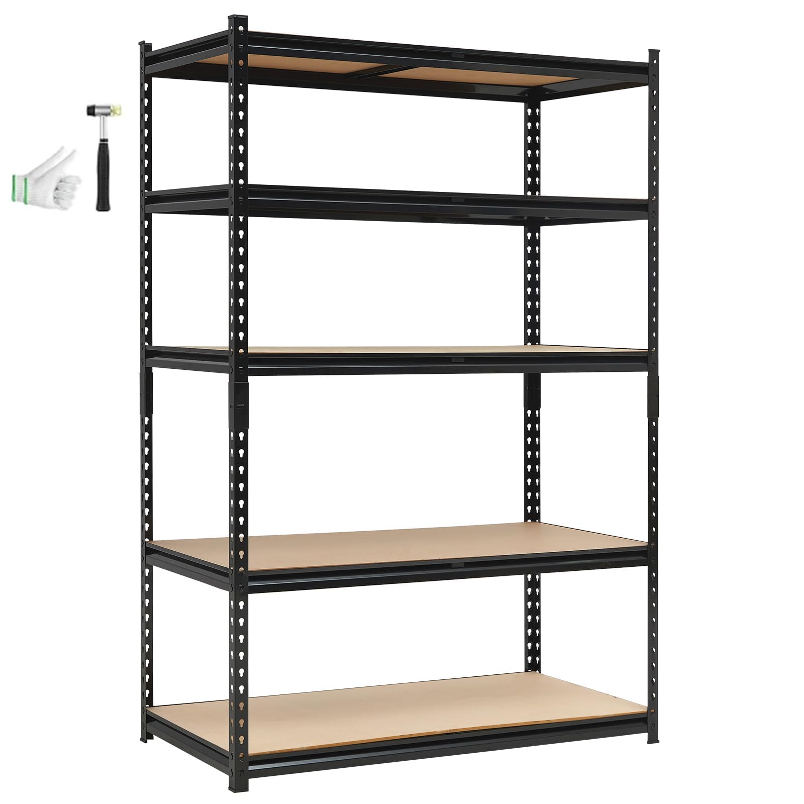 Étagère sur pied en métal pour charges lourdes avec 5 niveaux, 183 x 60 x 120 cm, pour garage, atelier, cave