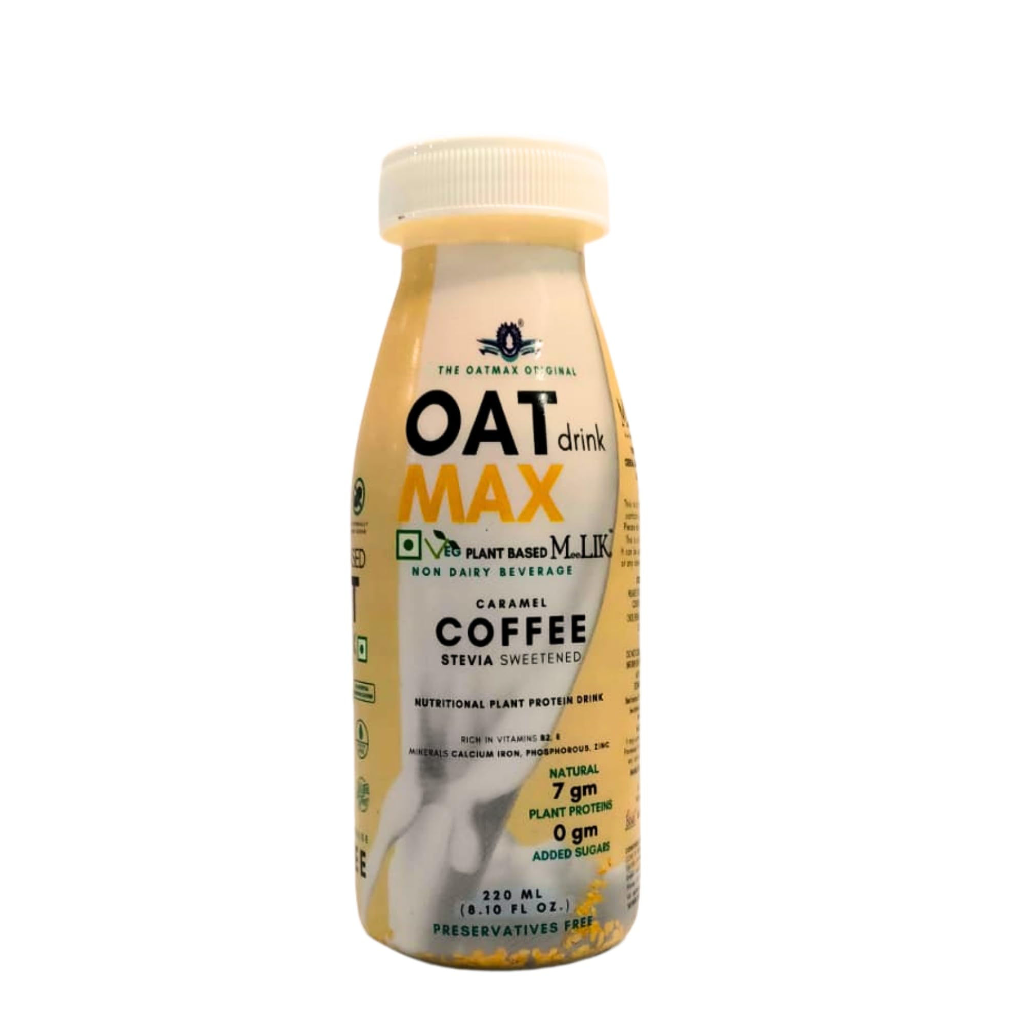 OATMAX Oat Milk Coffee 220 ml each - Lactose-free, Stevia Sweetened, Preservatives-free, Plant based Vegan Milk Alternative (Coffee, Pack of 6)-image-31