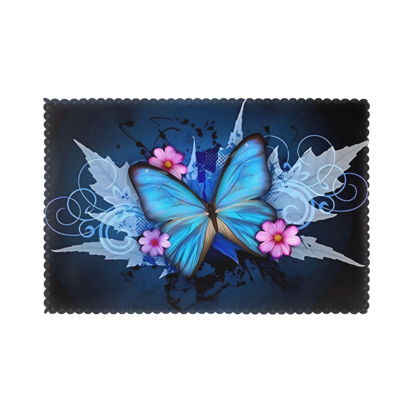 WHJSHOP Cute butterfly Prints Placemats Set of 6 12x18in - Heat Resistant Table Layers for Homes, Hotels & Stylish Dining