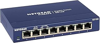 Netgear GS108GE Gigabit Switch 8 Port LAN Switch (Plug-and-Play Netzwerk Switch, LAN Splitter, Ethernet Switch, lüfterlose...