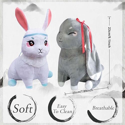 Miniatura 2 de Animales de peluche de conejo, juguetes de peluche de anime, conejo de Pascua, decoración para fanáticos del anime, regalos 2 piezas