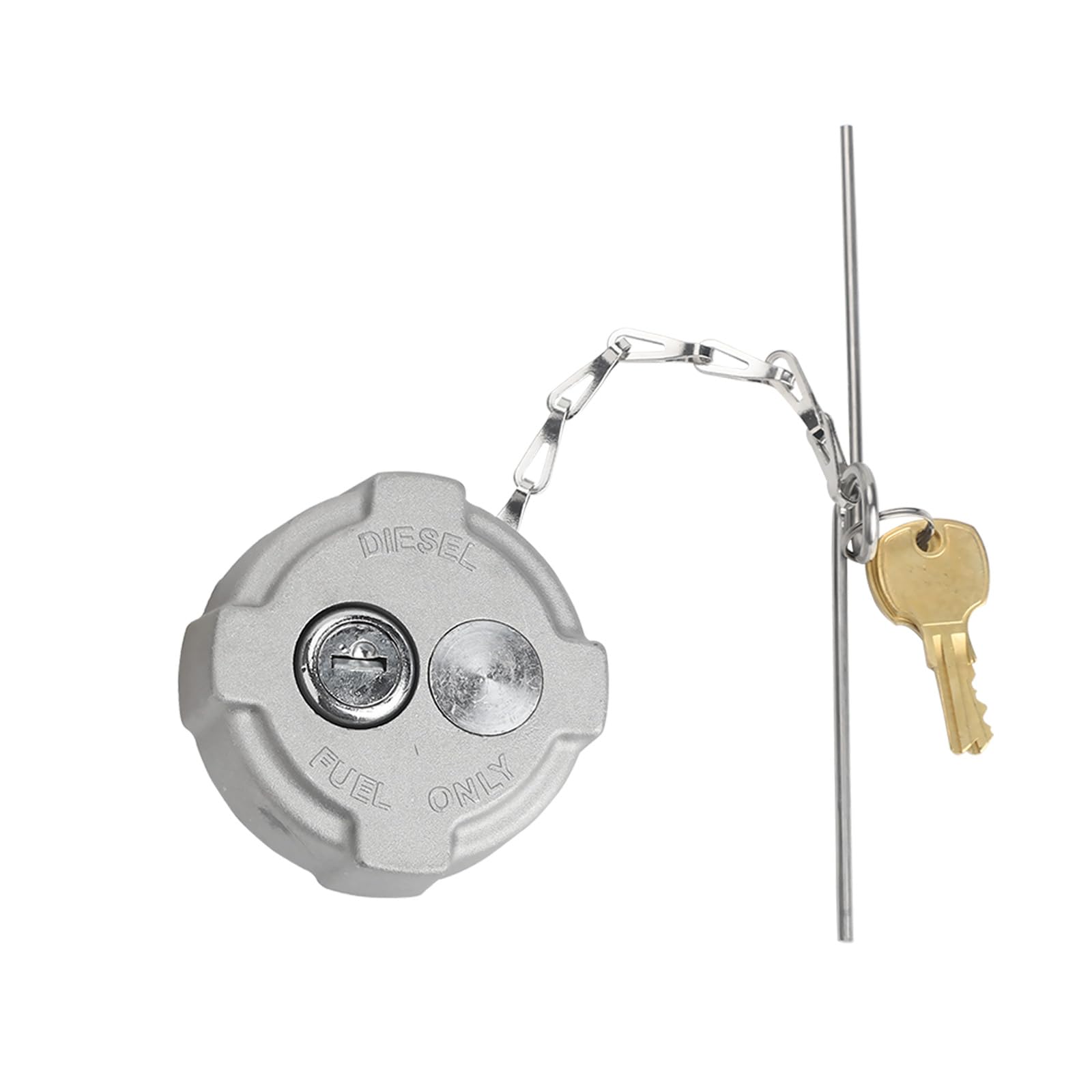 Photo 1 of Locking Diesel Fuel Cap 2 3/8” Compatible With Freightliner M2 Small Semi Box Trucks Fuel Cap With Rubber Seal Ring Safety Chain And 2 Keys, Replace#FTA-C-13 1 Pcs