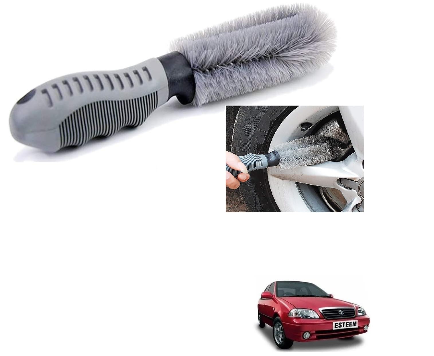 Auto Addict Car Alloy Wheel Cleaner Brush Tyre Rim for Maruti Suzuki Esteem-image-39
