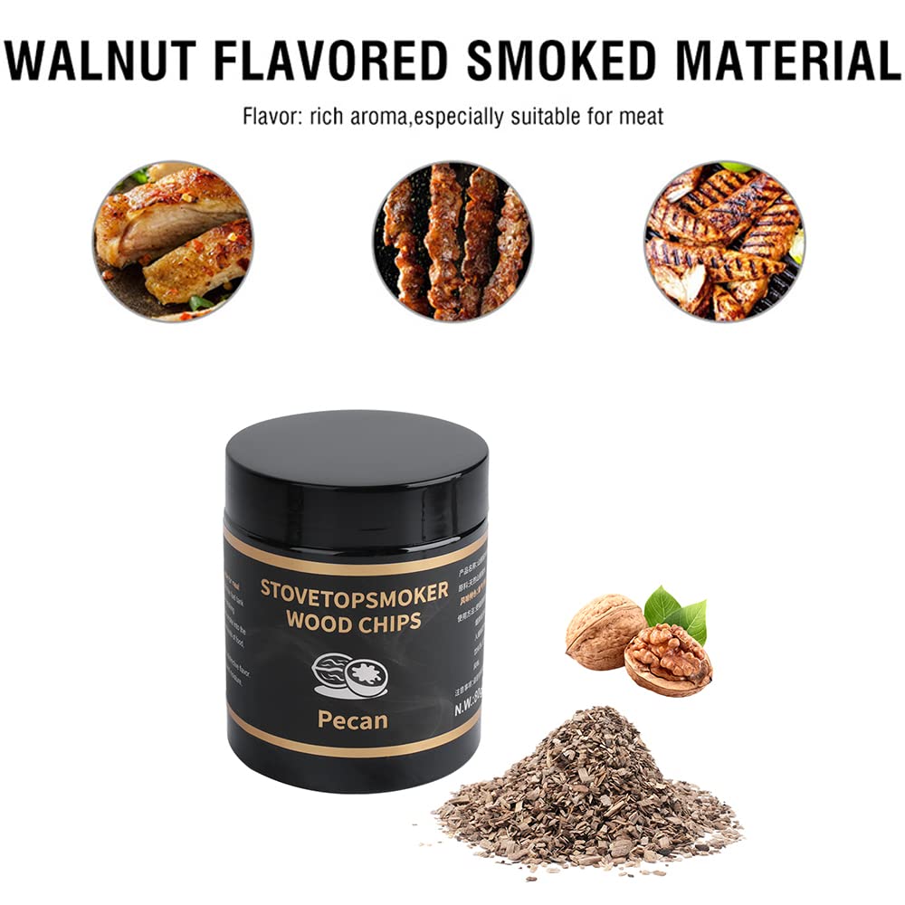 BORUIT Trucioli per affumicatura in Legno, 90 g, 100% Tutto Naturale, Mele/Ciliegia/Noce Hickory, Aroma Speciale (Ciliegia + Quercia + Noce di pecana + Mele)