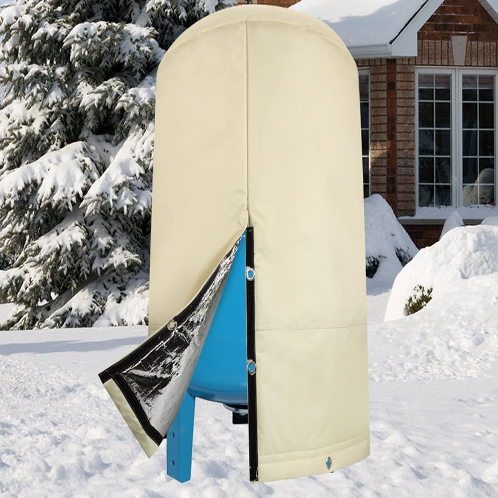 FUBESK Copertura rotonda per serbatoio a pressione dell'acqua, isolata a 3 strati, protezione invernale dal gelo, resistente alle intemperie, per serbatoi da pozzo all'aperto, 72 x 163 cm
