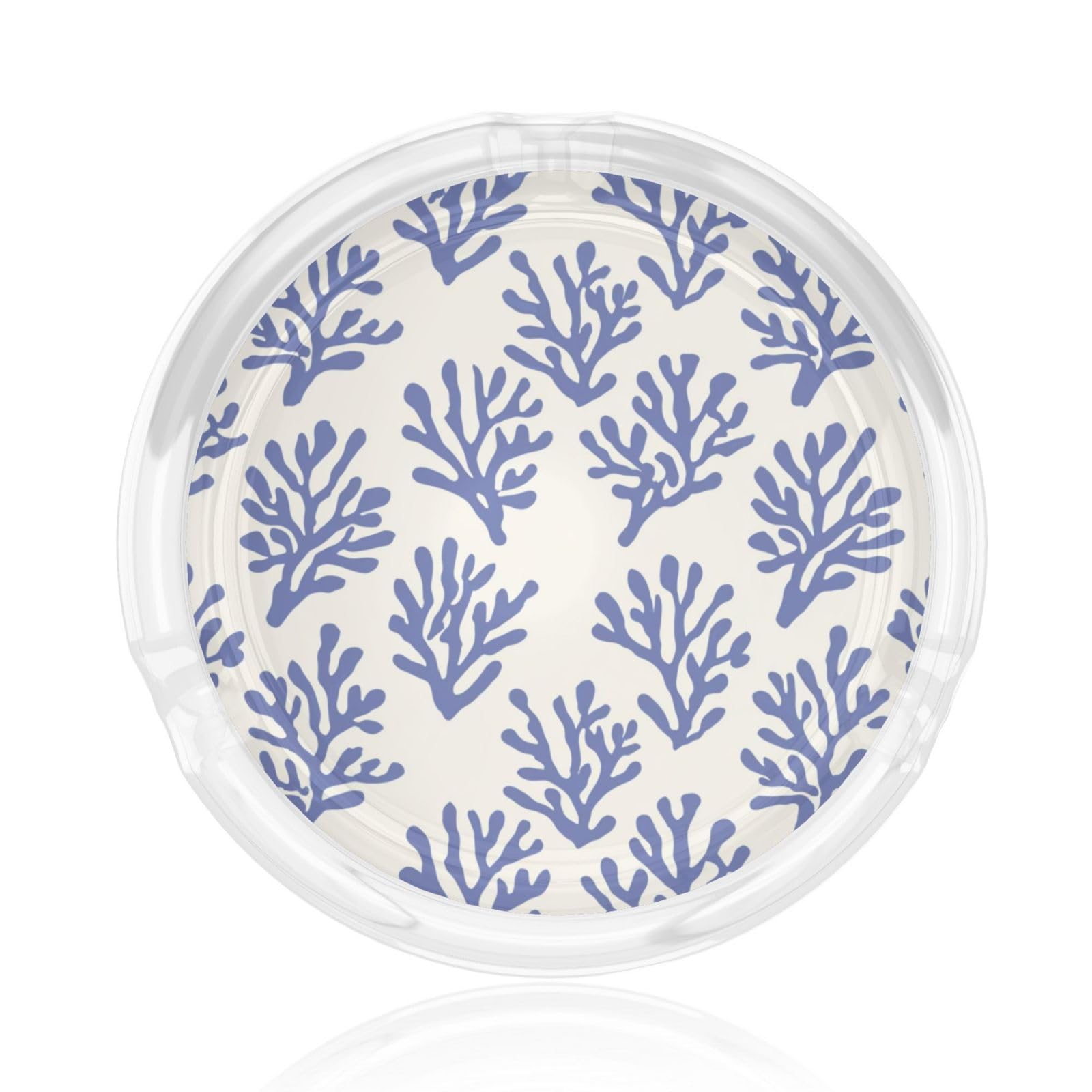 Minimal Blue Corail Simple Glass Ashtray For Cigarettes Ash Trays Case For Home Office Decor