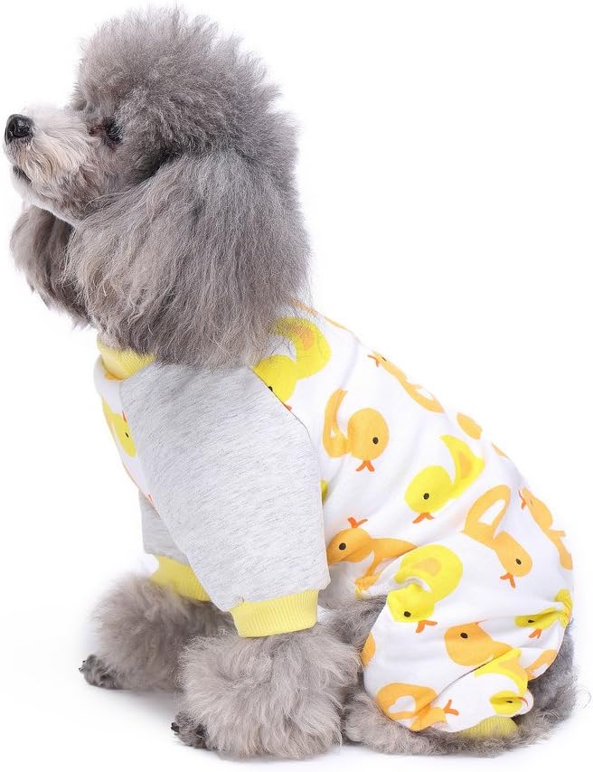 S-Lifeeling Dog Pajamas Costumes for Indoor Outdoor Turtleneck Love Pattern Comfortable Puppy Pajamas Soft Dog Jumpsuit Shirt Best Gift 100% Cotton Coat for Medium and Small Dog