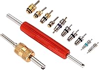 Vista 6 de Mtsooning Kit de accesorios de núcleo de válvula de aire acondicionado, AC R12 R134A Núcleos de vástago de válvula de neumático de refrigeración