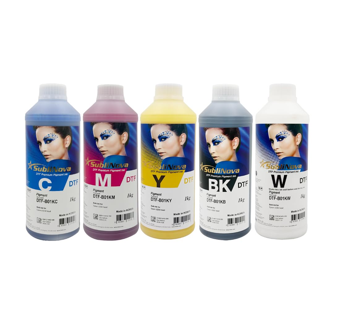 1 x 1kg Bottle of DTF Ink, Direct to Film Solution for Epson i1600/i3200 Printheads, DTF Bulk from InkTec, Magenta Colour