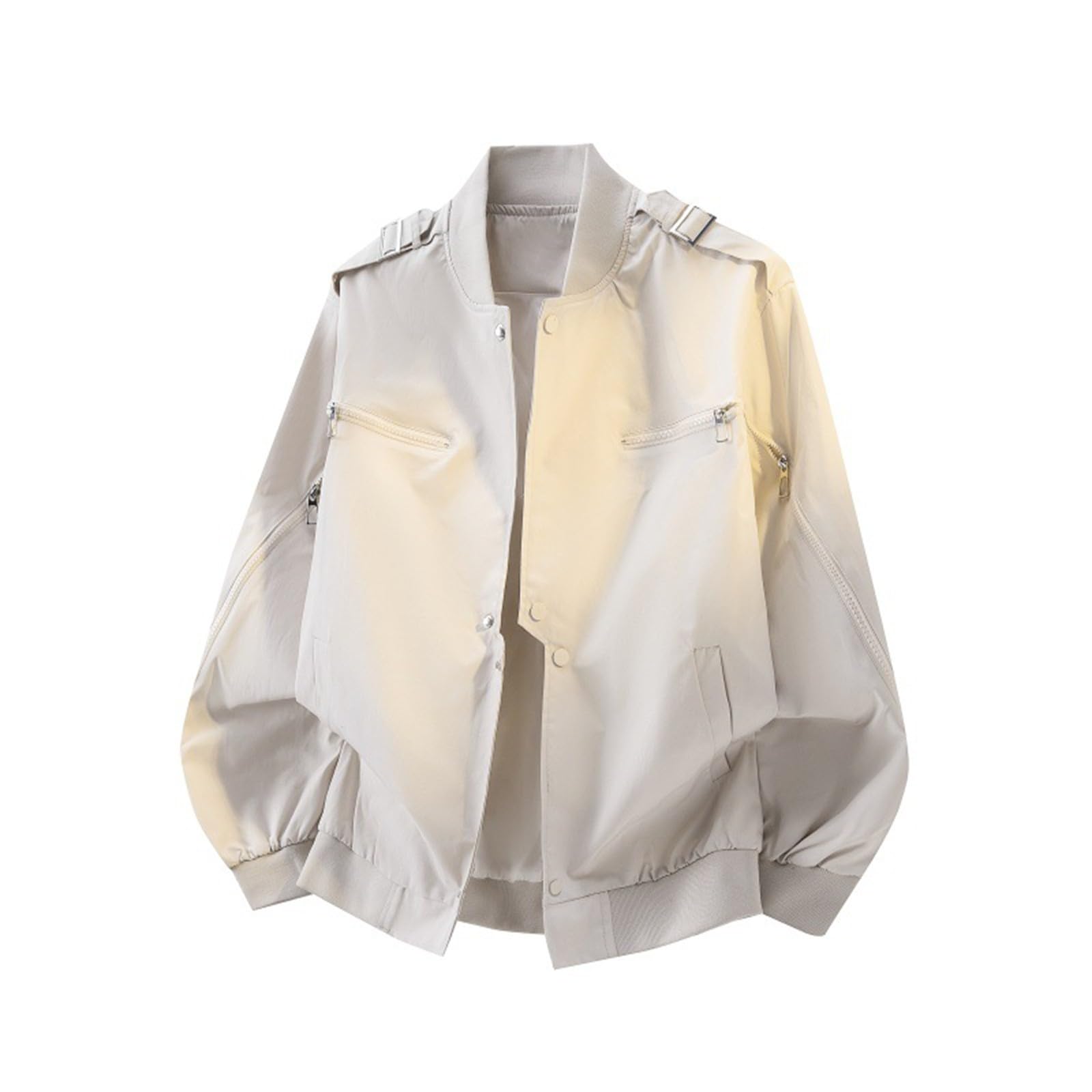 Generisch Herbst Jacken FüR Damen Lässige Baseballjacke im wasserabweisenden, leichten Oberbekleidungsstil mit lockerer Passform