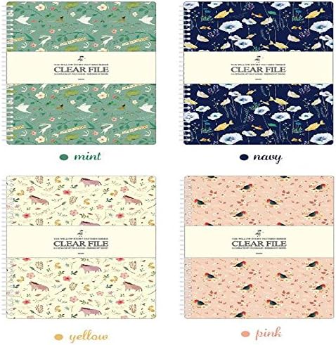 Amazon 花柄 パターン ファイル 4種 クリアファイル ホルダー オフィス用品 デザイン文具 事務 おしゃれ かわいい 可愛い ミント ピンク イエロー ネイビー 個性的 おもしろ 入学 誕生日 プレゼント 雑貨 ハードカバー 携帯 ファッション キャラクター ベージュ A3 メモ