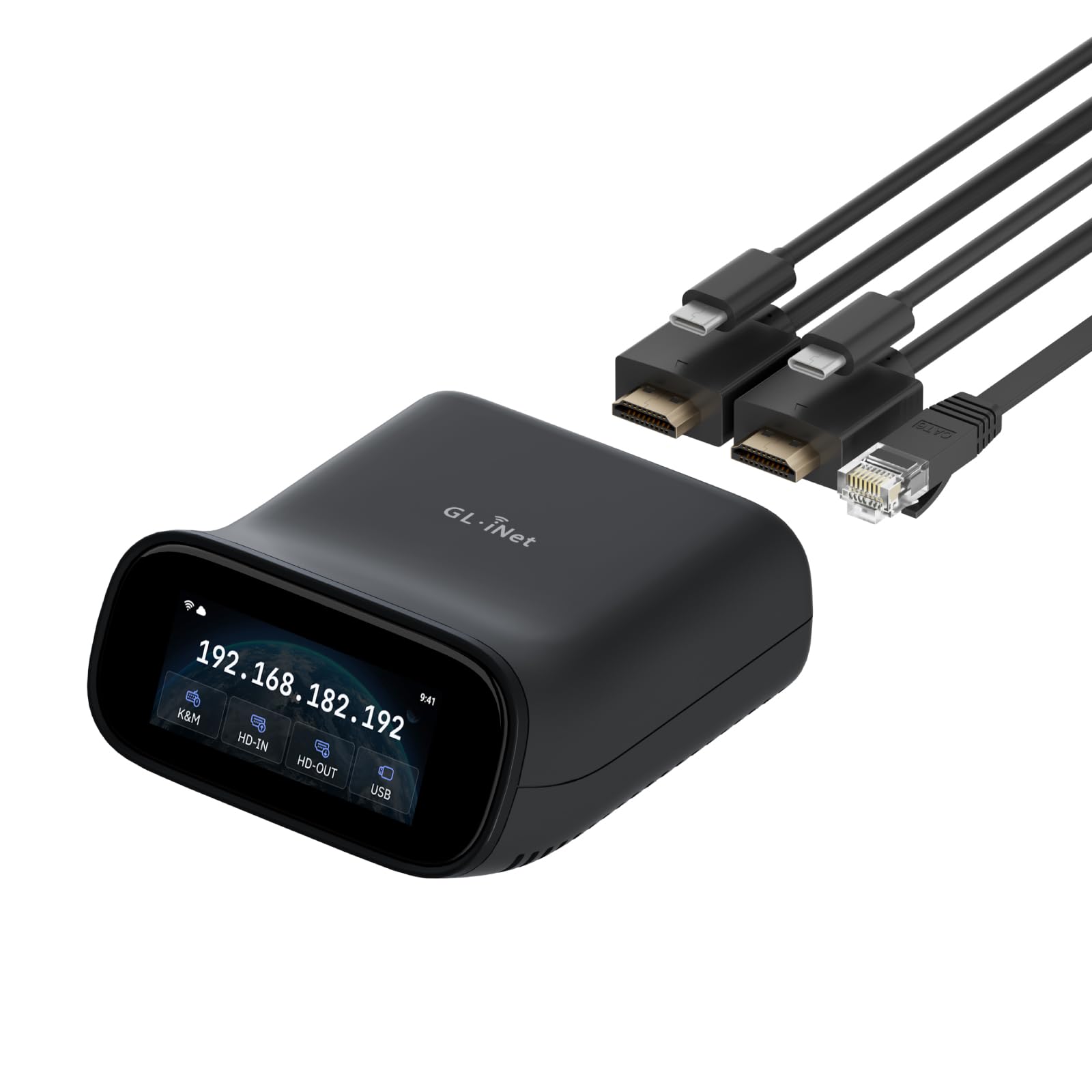 GL.iNet Comet Pro (GL-RM10) KVM remoto a través de Wi-Fi, Wi-Fi 6 de doble banda, paso 4K a 30FPS, pantalla táctil, eMMC de 32 GB, soporte a escala, acceso remoto para recuperación de desastres