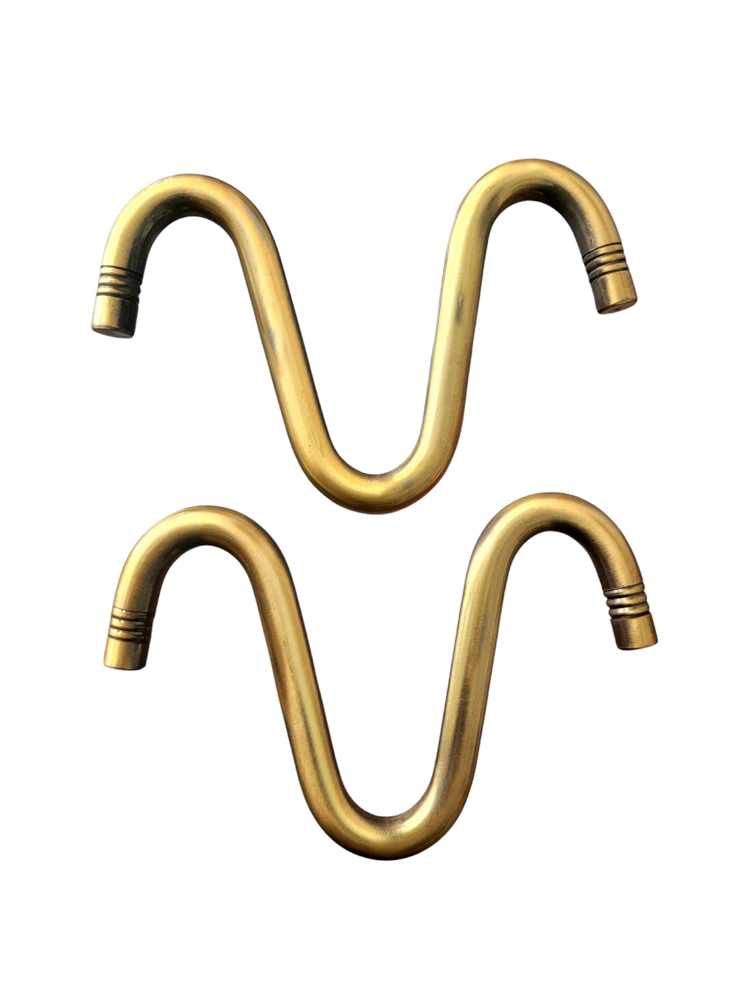Proniks Nooks W-Shaped Metal Brass Antique Finish Havy Duty Hookh with 12 mm Thickness and 5.5inch Lenght for Hanging Swing and Jhula and for Other Wall Storage hookh (Set 0OF 2)-image-2