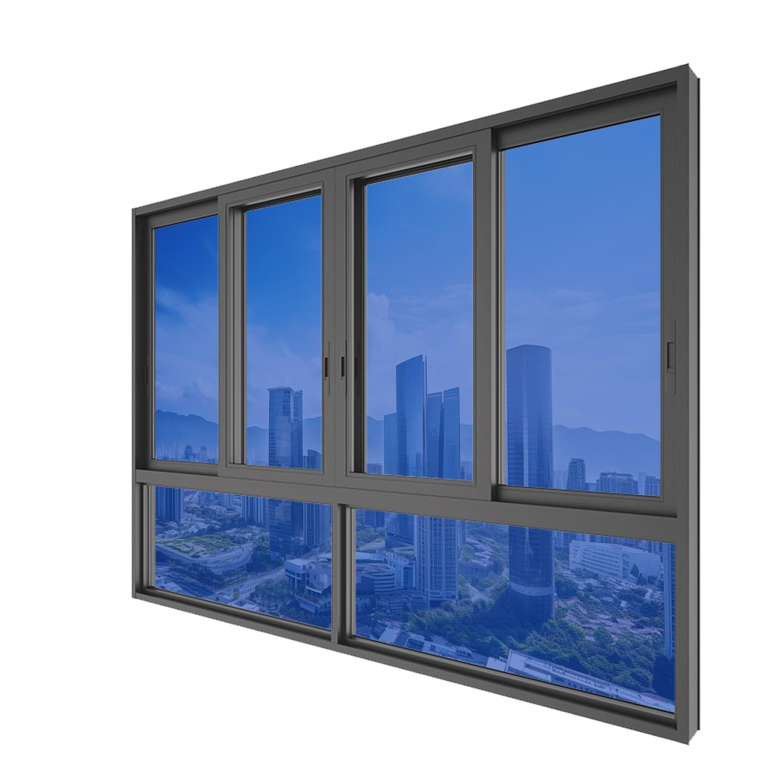 Mirror Window Film 45 x 200 cm Anti Glare Sun Blocker UV Heat Reflective Reflective Privacy Film for Glass Windows Opaque for House Office, Navy Blue