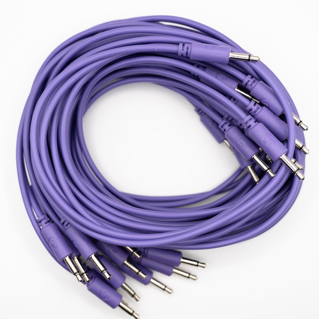 15 Cables Patch Eurorack 30cm - TS 3,5mm Mono - Probados Individualmente - Naranja