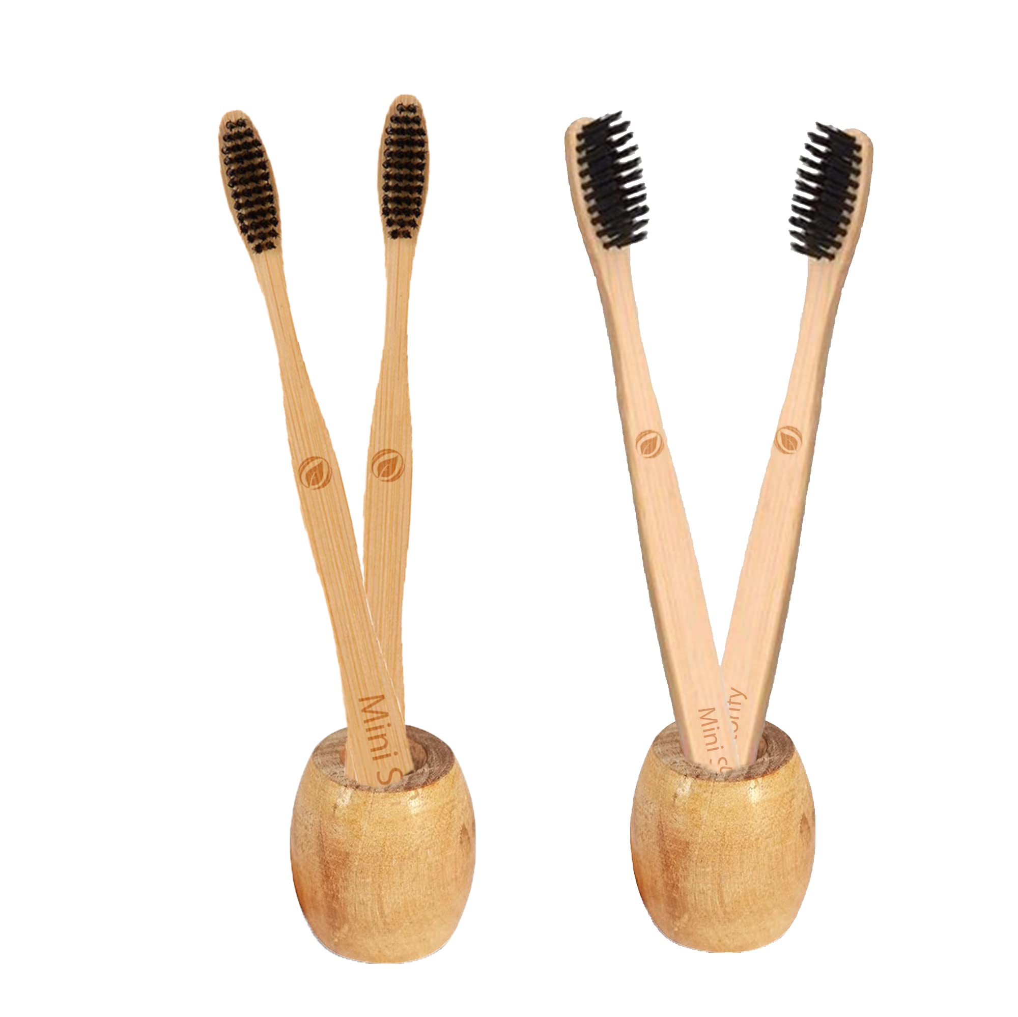Mini Storify Truly Organic 2.Bamboo toothbrush stand|2.Kids bamboo toothbrush - Charcoal Soft Bristles, Oral Cleaning,|2
