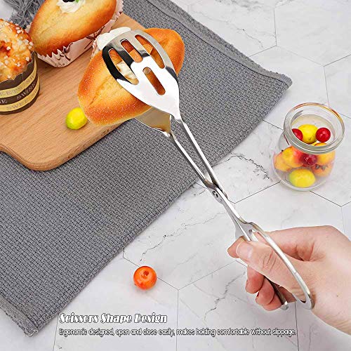 2-pack buffettang, AUHOTA roestvrijstalen saladetang (sterke grijpen en multifunctioneel), caketang broodtang verdikking… - Afbeelding 4