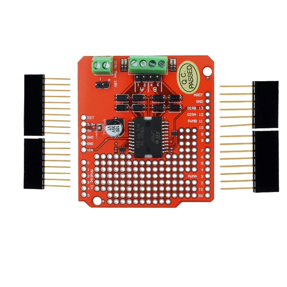 L298P Dual Current Channel Motor Driver Shield 2A DC Stepper Driving Board With Matching Pins LED Indicator tools