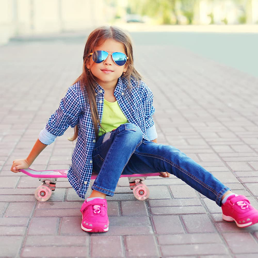 Skateboard pour Fille Skateboard PVC Petit Skate pour Enfants 60×18 cm