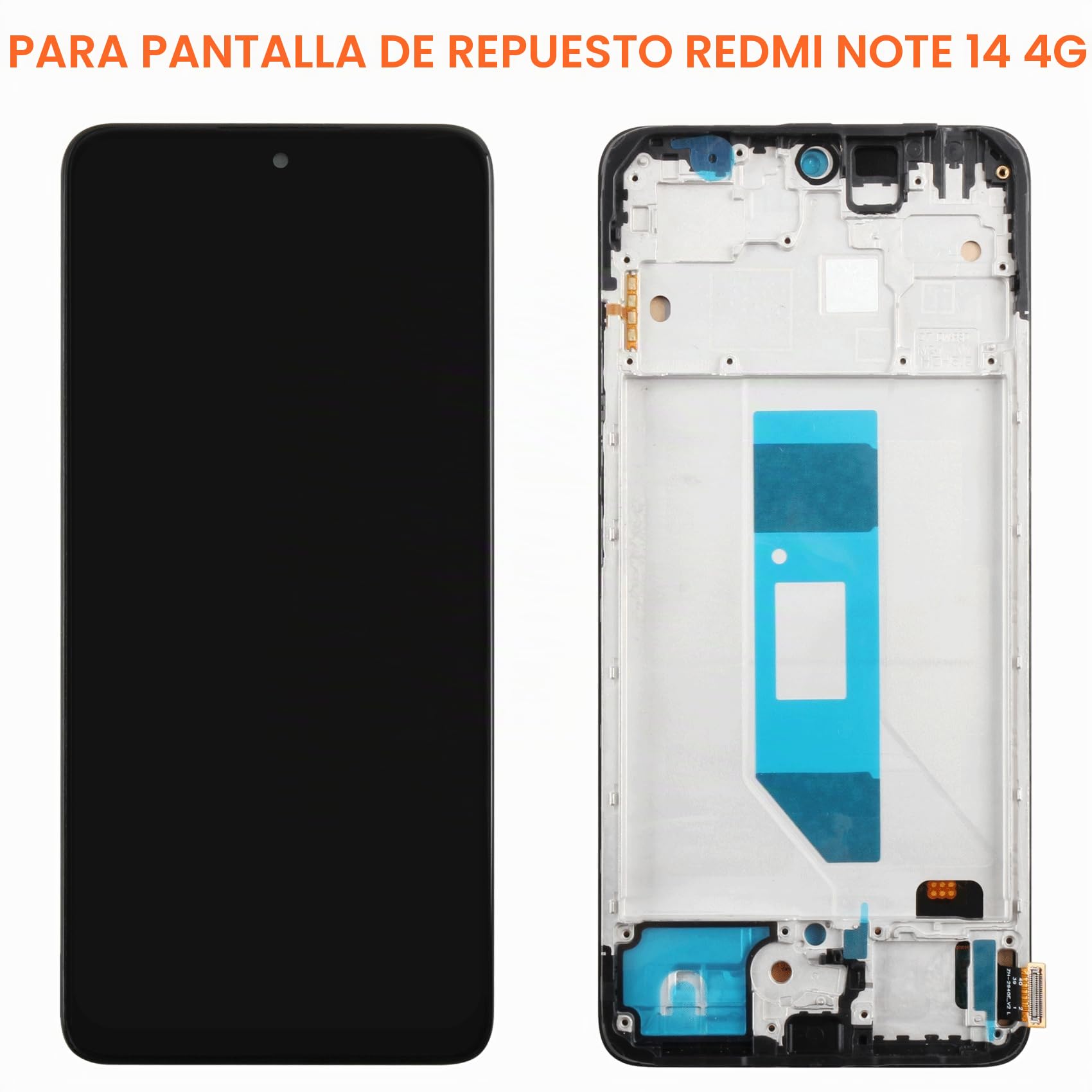 Pantalla LCD para Xiaomi Redmi Note 14 4G 24117RN76G 24117RN76O 6,67 Pulgadas LCD Pantalla Táctil Digitalizador Asamblea con Herramientas (Negro sin Huellas, Paso 5G, No para 24117RN76E)