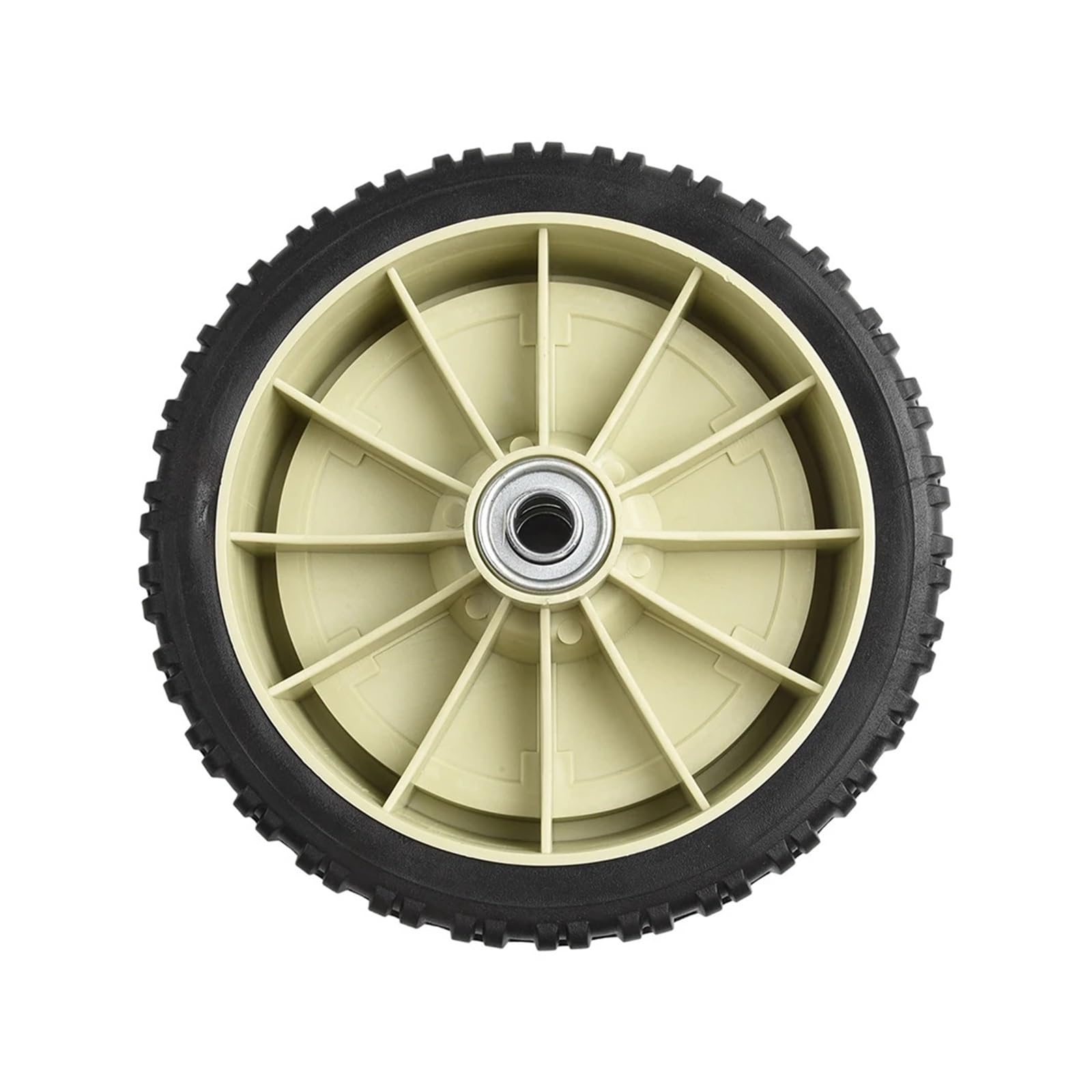 Rueda universal para cortacesped, 8 pulgadas goma, para HRJ216, 1 par | tamano 203 mm, grosor 43 mm, ruedas delanteras traseras negras
