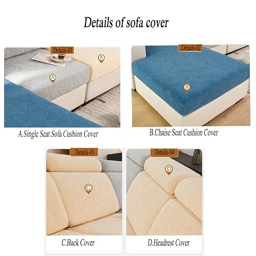 Stretch Sofa Covers For Cushion Couch,Universal Wear Resistant Slipcover With Elastic Bottom,Magic Couch Cover Furniture Protector,Anti-Slip L Shape Sofa Cover,Single Seat M,Weave-Vitality Orange #TOP5