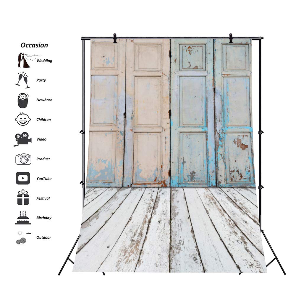 Laeacco 5x7ft Grunge Vertical Striped Wood Plank Photography Background Polyester Grunge Faded White Wooden Board Backdrop Child Adult Clothes Pets Shoot Live Show Video Studio Countryside - View #9