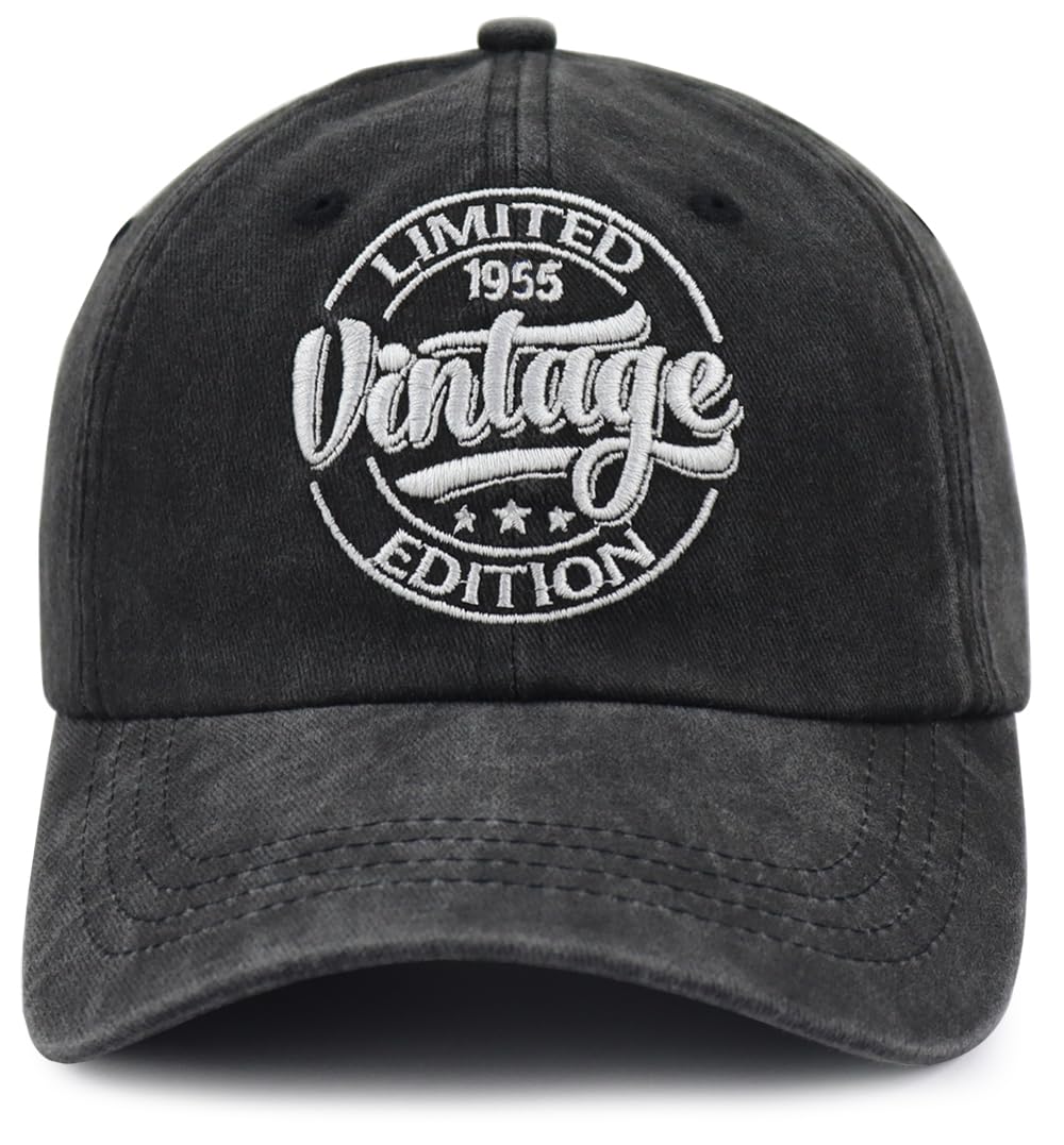 Gorra de béisbol vintage de edición limitada de 1975 1965 1955 1945 1935 para mujeres y hombres, gorra de 50, 60, 70, 80, 90 cumpleaños