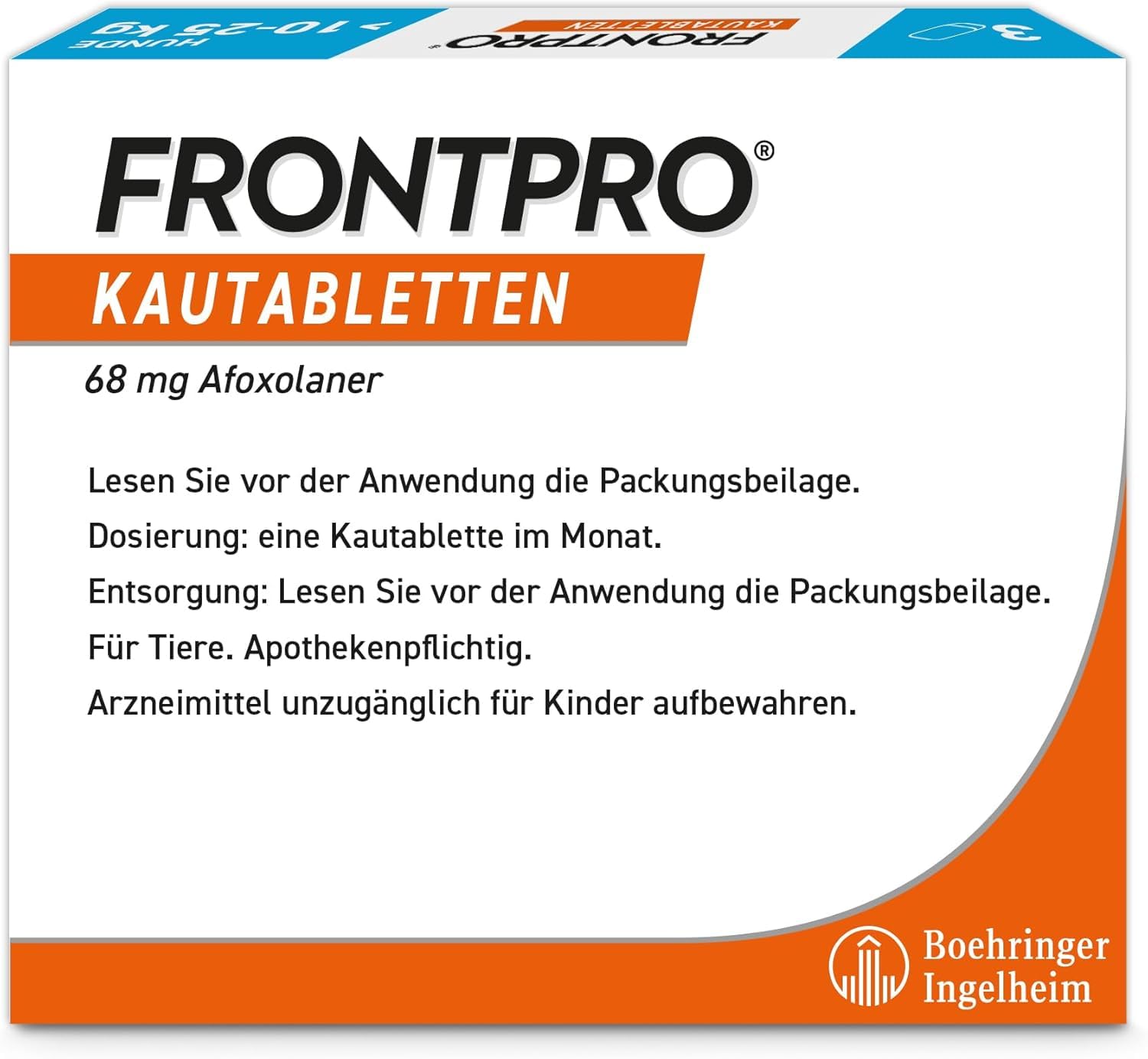FRONTPRO Hund L - Kautablette gegen Zecken & Flöhe (Hunde 10 bis 25 kg) | 3x Kautabletten (2er Pack) für 6 Monate Schutz - schmeckt einfach mit oder ohne Futter - schnelle Wirkung