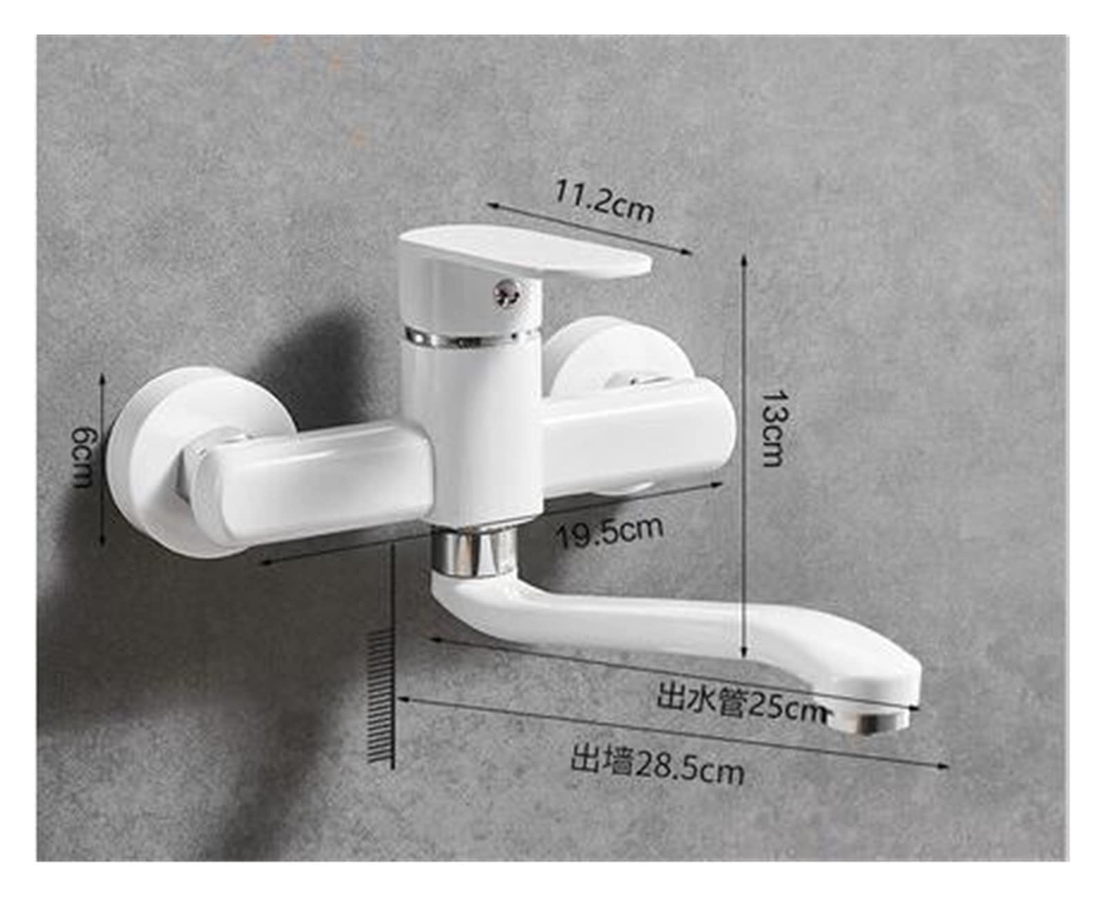 Grifo de llenado de ollas en latón blanco de pared para cocina