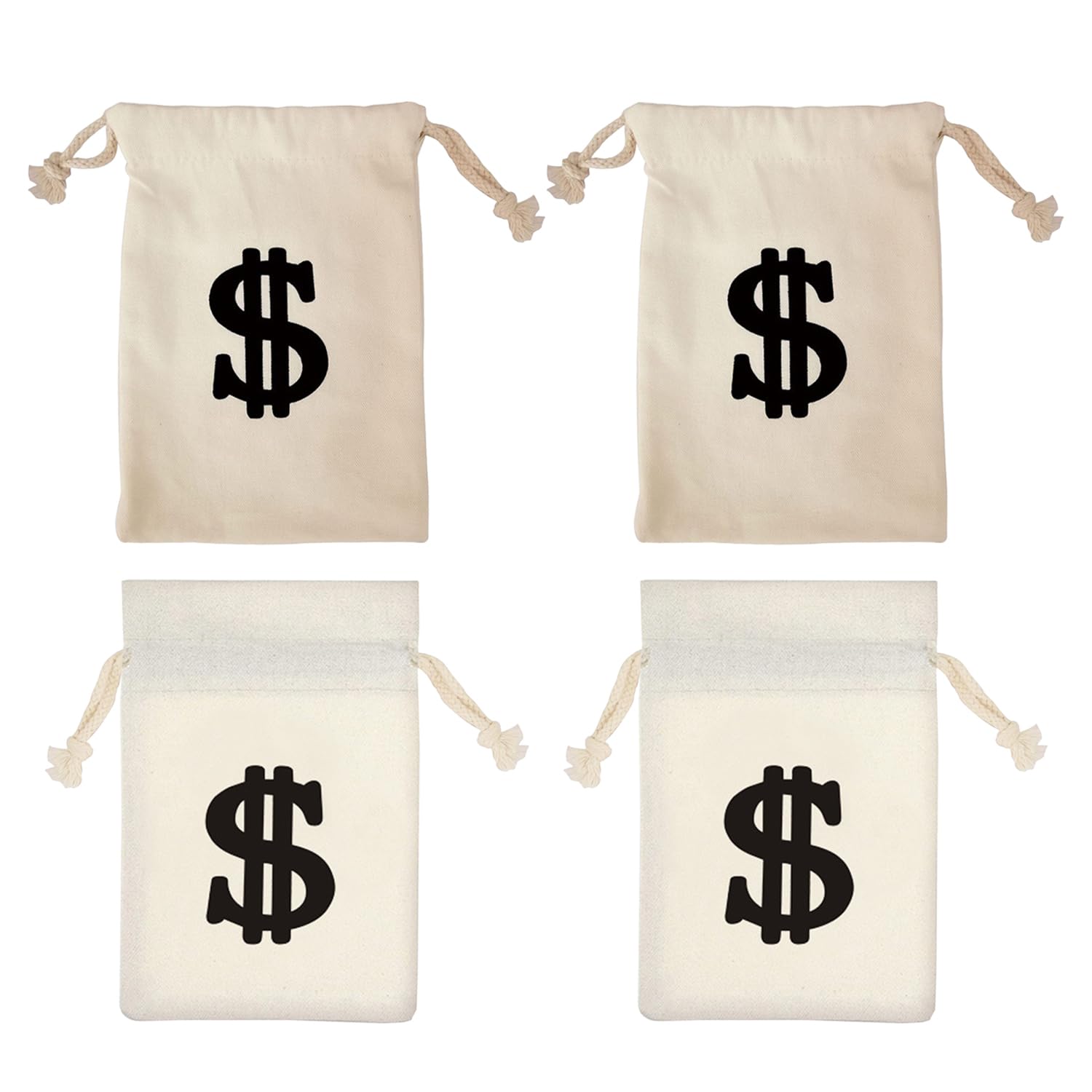 4 Pezzi Tasche per Coregne, Borse di Stoccaggio di Grandi Dimensioni, Borse di Stoffa da Cartello in Dollari, Oggetti di Scena per Le Prestazioni.