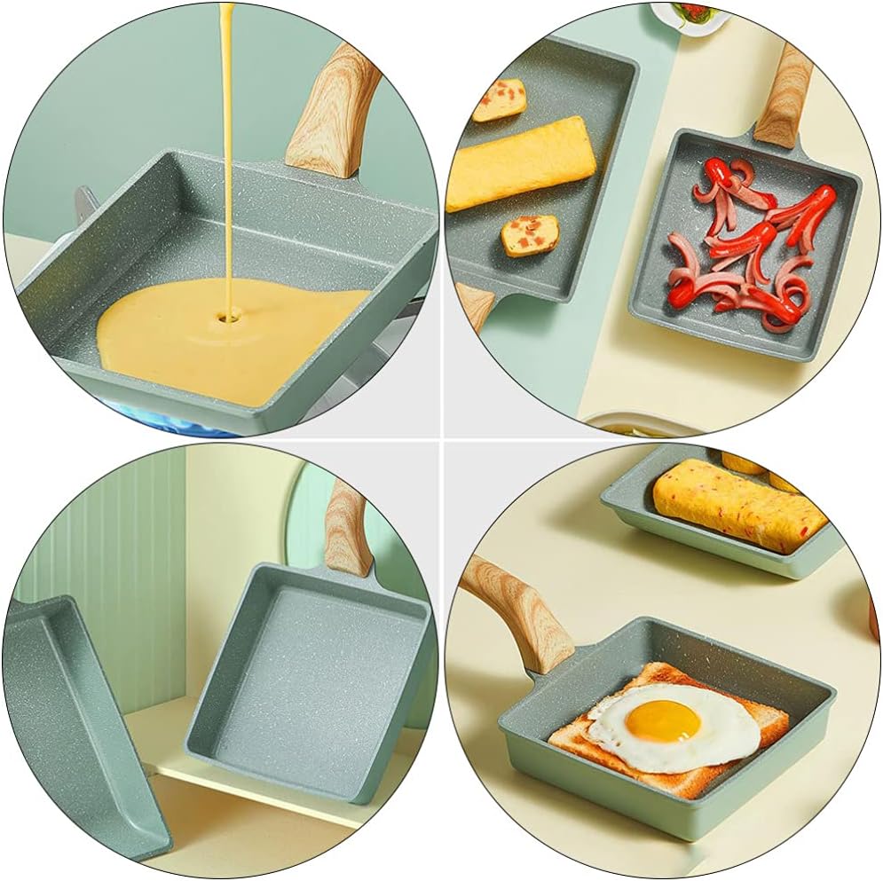 Japanese Omelette Pan Tamagoyaki Egg Pan Retangular Frying Pan Skillet Medical Stone Breakfast Pan Egg Cooker Pan Omelet Cooker Griddle Wok