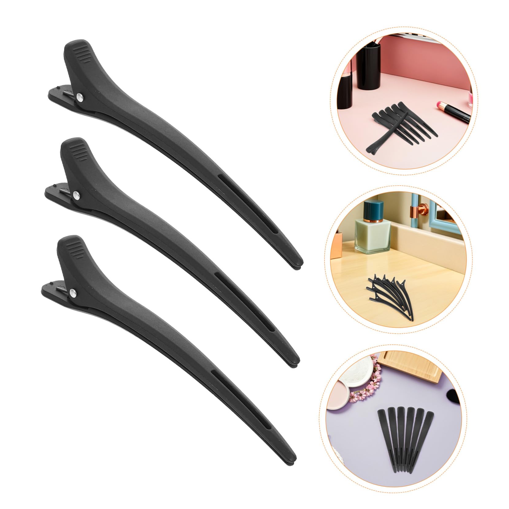 Clip per Chioma a Becco lungo Nero, 20 Pezzi, Plastica | Sezionamento Preciso, Presa Antiscivolo, Uso Professionale in Salone e Casa, Accessori per Parrucchieri