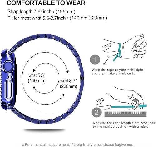 Miniatura 6 de DEALELE Correas compatibles con iWatch Series 8 Ultra de 1.929 in, correa de metal con diamantes de imitación brillantes con funda protectora de