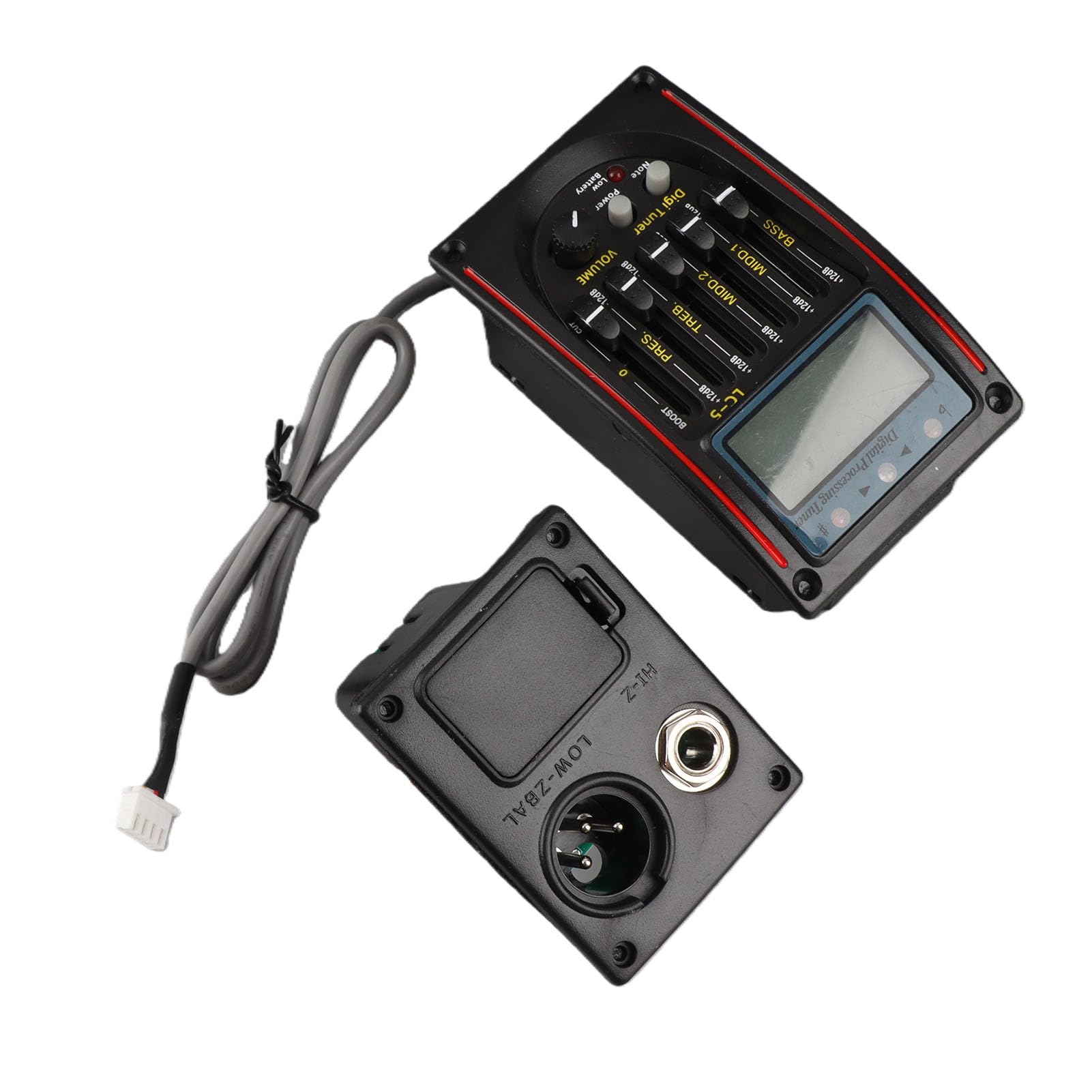 LCD 5 Band Acoustic Guitar Preamp EQ LC-5 Equalizer Tuner Piezo Pickup Equalizer Pickup Tuner per Chitarra Classica Elettrica