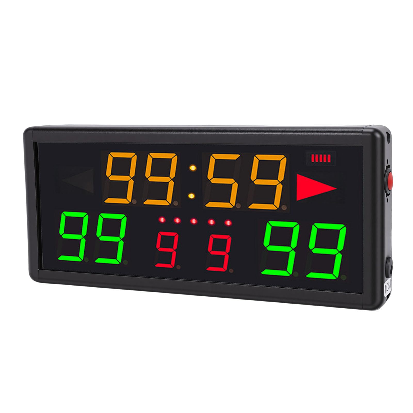 Sxhlseller Tragbare Digitale Anzeigetafel, 10-stelliger LED-Punktezähler mit Fernbedienung für Basketball, Volleyball, Baseball und Indoor-Sportspiele, Wiederaufladbar
