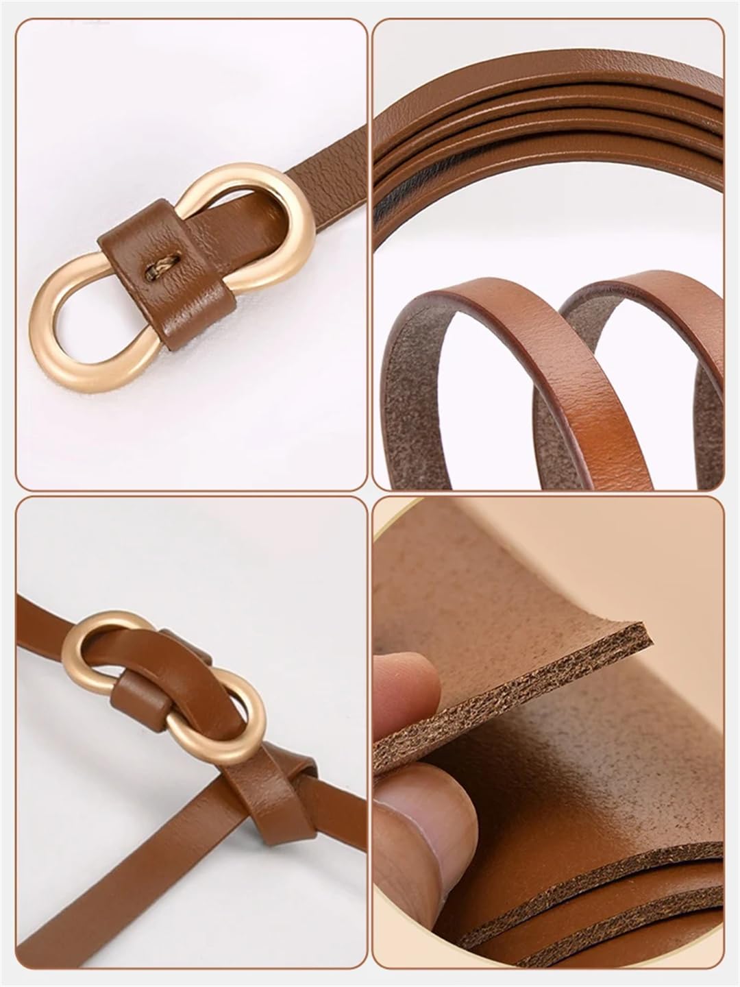 Cinturón de piel auténtica de lujo para mujer, cintura suave y fina para jeans, vestido largo, accesorios para abrigos