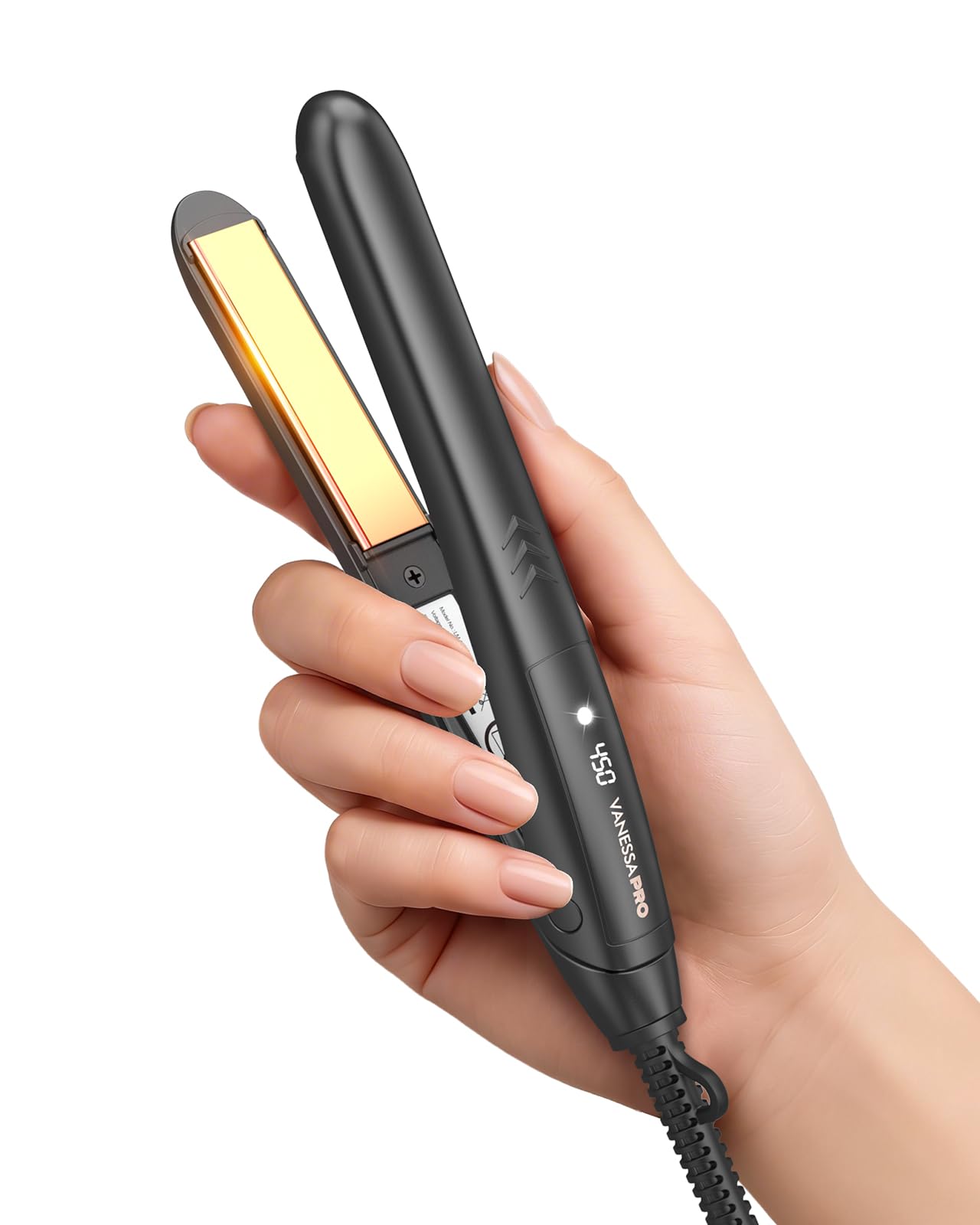 Vanessa Pro Mini Hair Straightener Flat Iron Titanium Heat for Short Hair