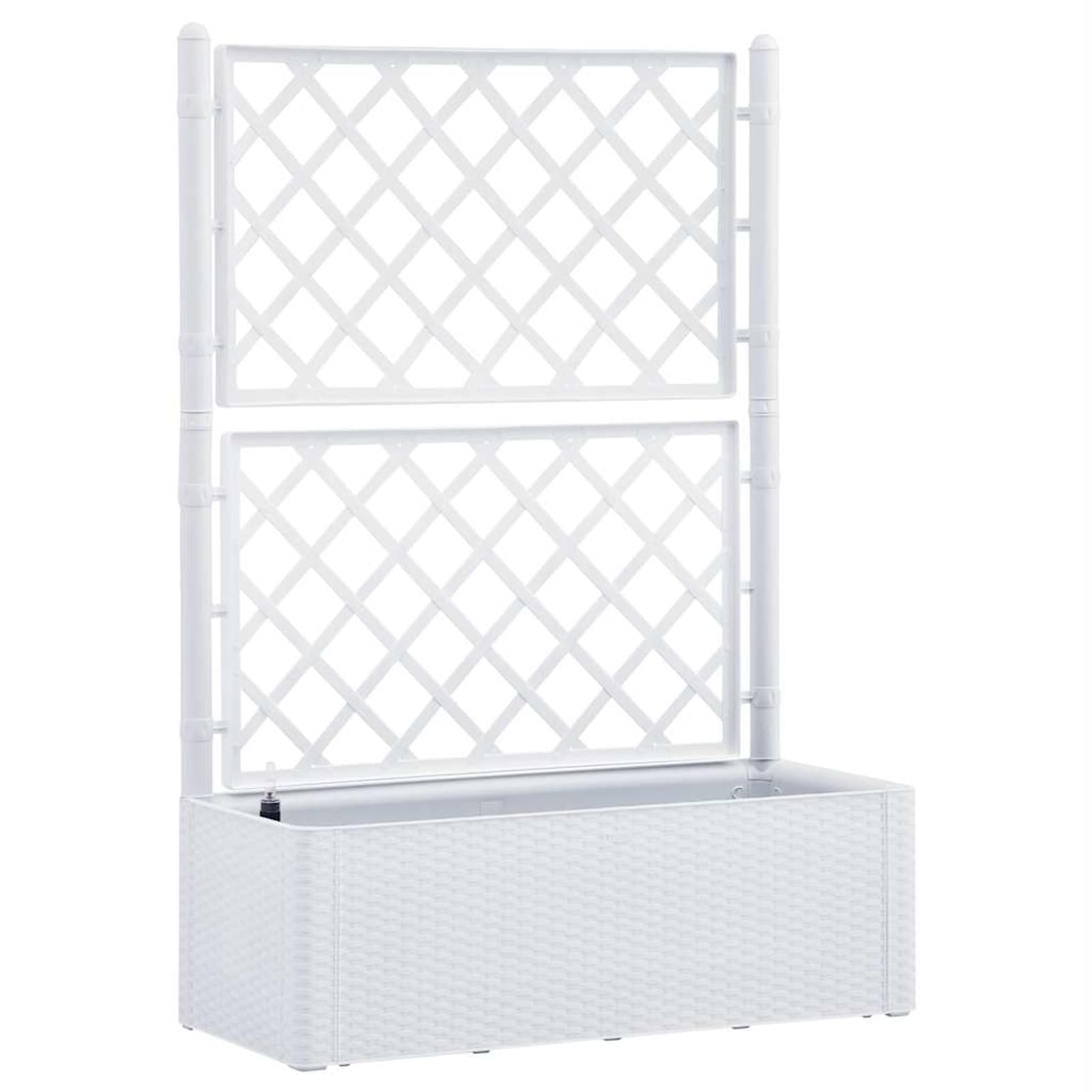 Gecheer Fioriera rialzata da giardino, con graticcio e irrigazione automatica, design elegante in plastica resistente, per piante rampicanti, fiori e ortaggi, adatta per balconi, terrazzi e giardini