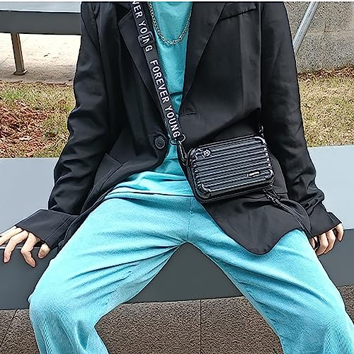 Mini Suitcase Bag, Mini Suitcase Crossbody Bag, Women Solid Cosmetic Handbag Multifunction Crossbody Bag3