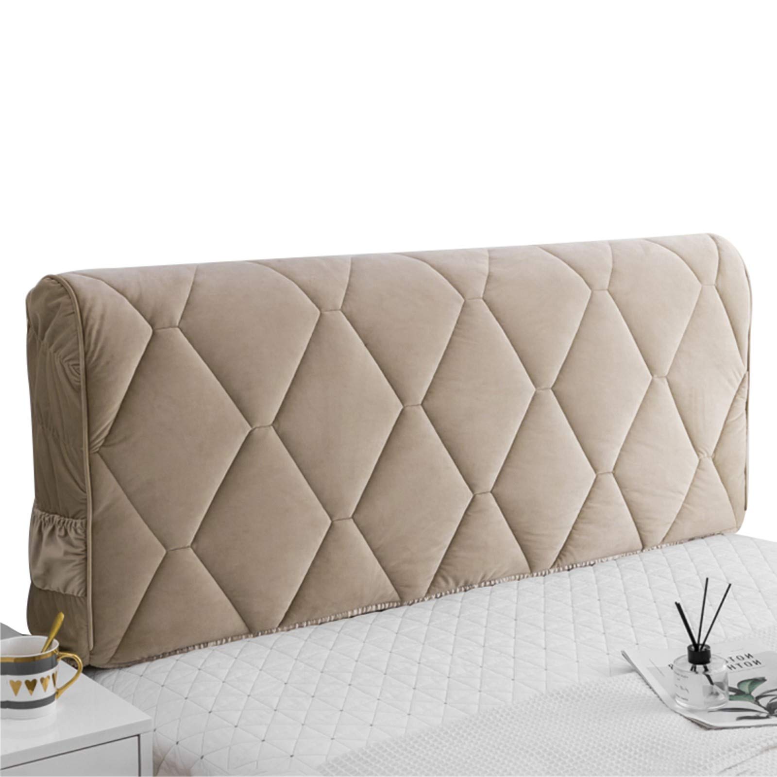 Housse de tête de lit extensible lavable – Protection rembourrée double épaisseur, tapis anti-rayures pour décoration de chambre à coucher, housse durable pour un entretien facile