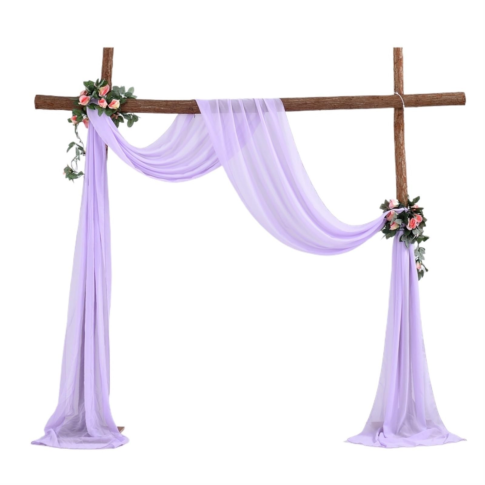 NDLHXKFRP Wedding Curtains Decorations, Wedding Arch Draping Fabric Tulle Chiffon Sheer Drape Curtain Multicolor 70x550cm(Purple)