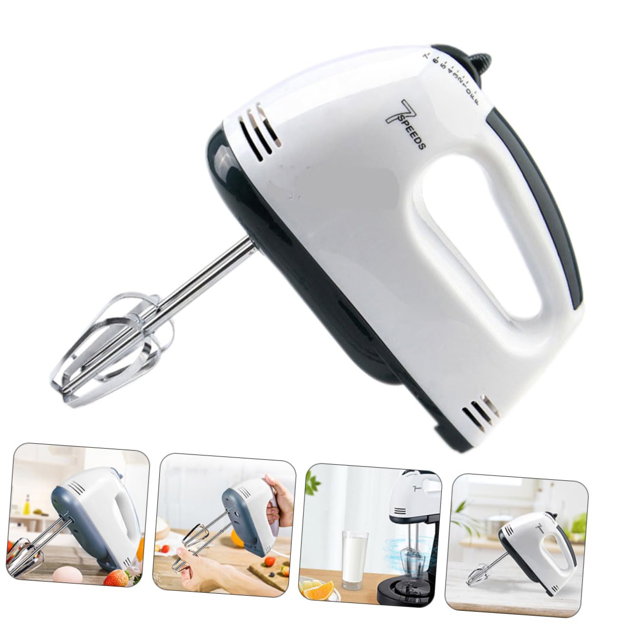 Frullatore Elettrico da Cucina Bianco in Plastica e Acciaio Inox | Home Baking, Alta Efficienza, Facile da Pulire, per Amanti delle Preparazioni Dolci